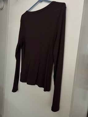 SO Long Sleeve Crew Neck Top - Dark Brown